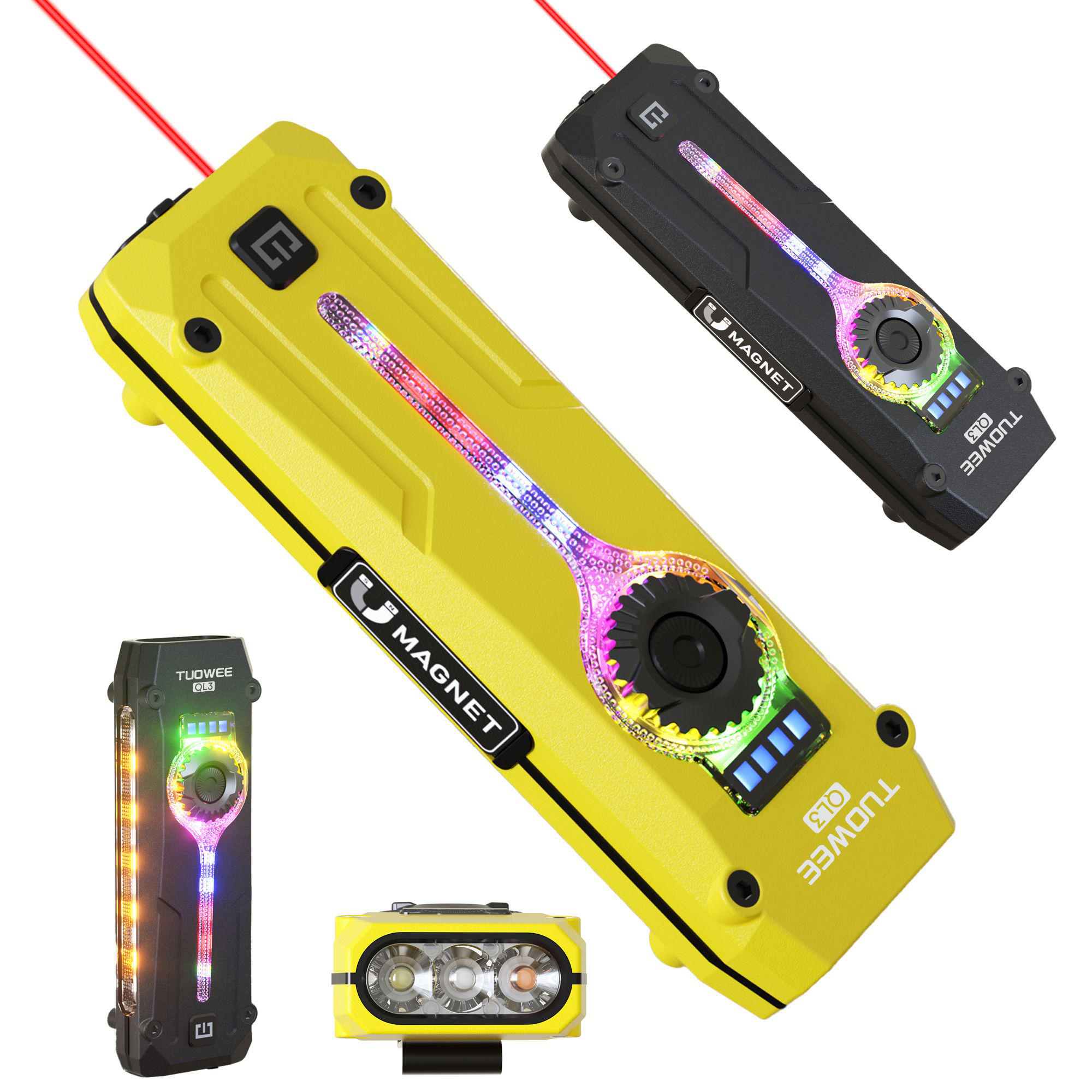 Outdoor Lighting Guide - ไฟฉาย EDC แบบชาร์จไฟได้พร้อมลำแสงสีแดง, ไฟ RGB, ไฟ