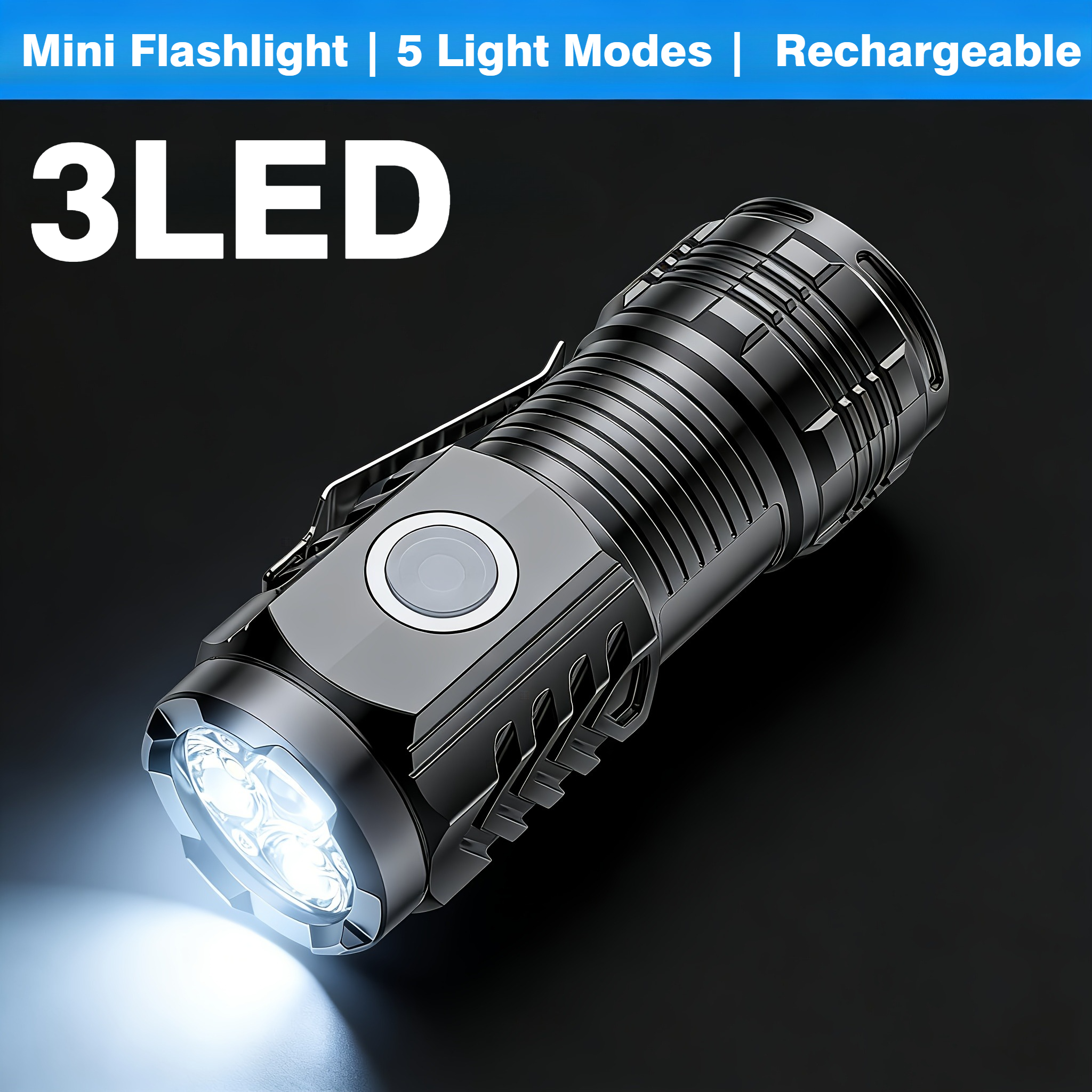 Outdoor Lighting Lumen - ไฟฉายพกพาขนาดเล็ก 3 LED แบบมือถือ ไฟฉายปลายนิ้วทรงพลัง กันน้ำ