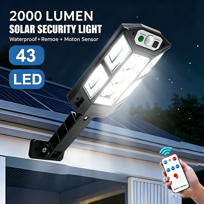 Outdoor Lighting Patio - โคมไฟพลังงานแสงอาทิตย์รุ่นใหม่ล่าสุด ไฟโซลาร์กลางแจ้งทรงพลัง พร้อมเซ็นเซอร์ตรวจจับความเคลื่อนไหว 3 โหมด กันน้ำระดับ