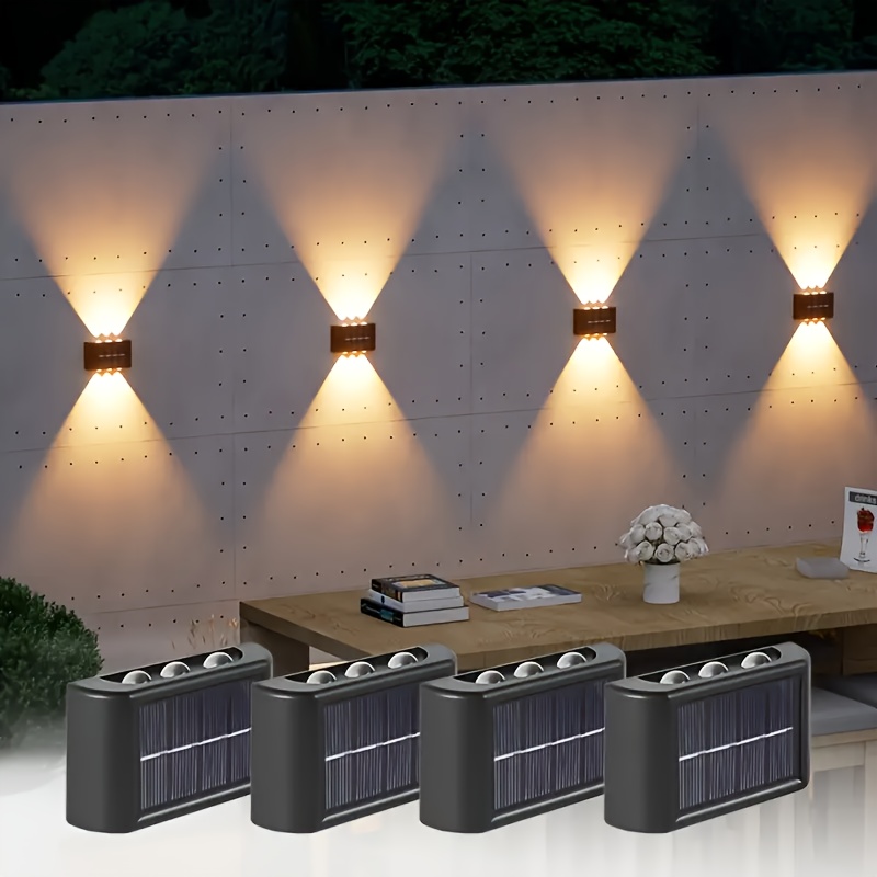 Wall Lighting Outdoor - ไฟ LED พลังงานแสงอาทิตย์สำหรับภายนอกอาคาร กันน้ำ ติดผนัง ส่องสว่างขึ้นและลง