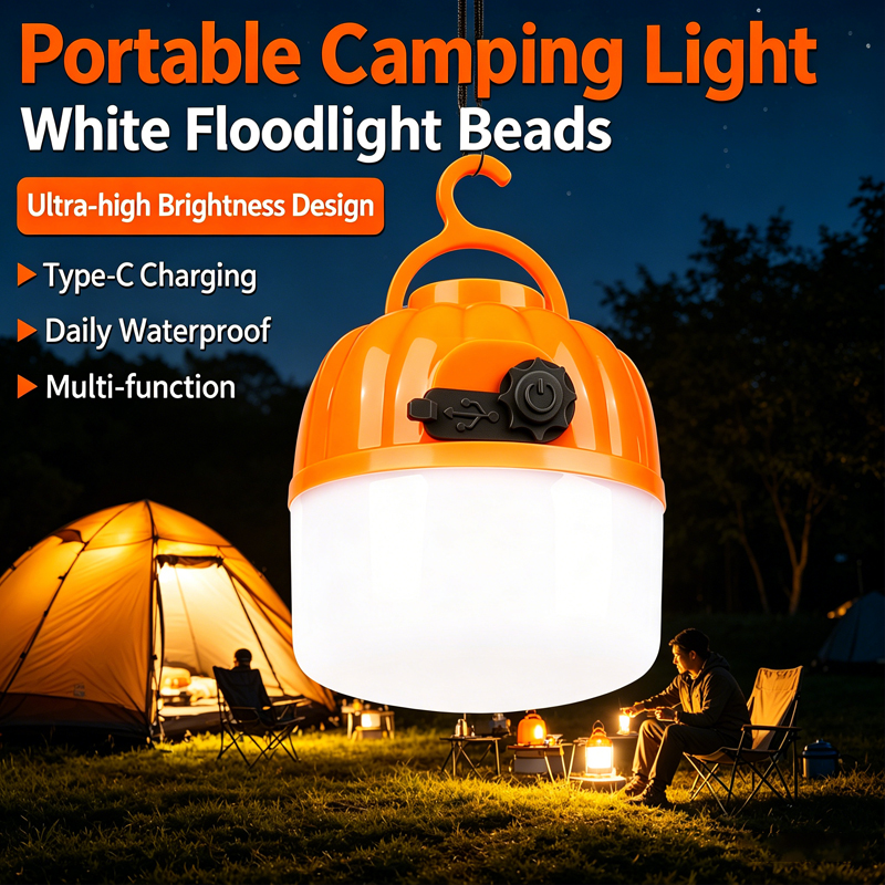 Outdoor Lighting Lumen - หลอดไฟ LED รูปฟักทองขนาดเล็กแบบพกพา 6500K แบบชาร์จไฟได้ ป้องกันดวงตา