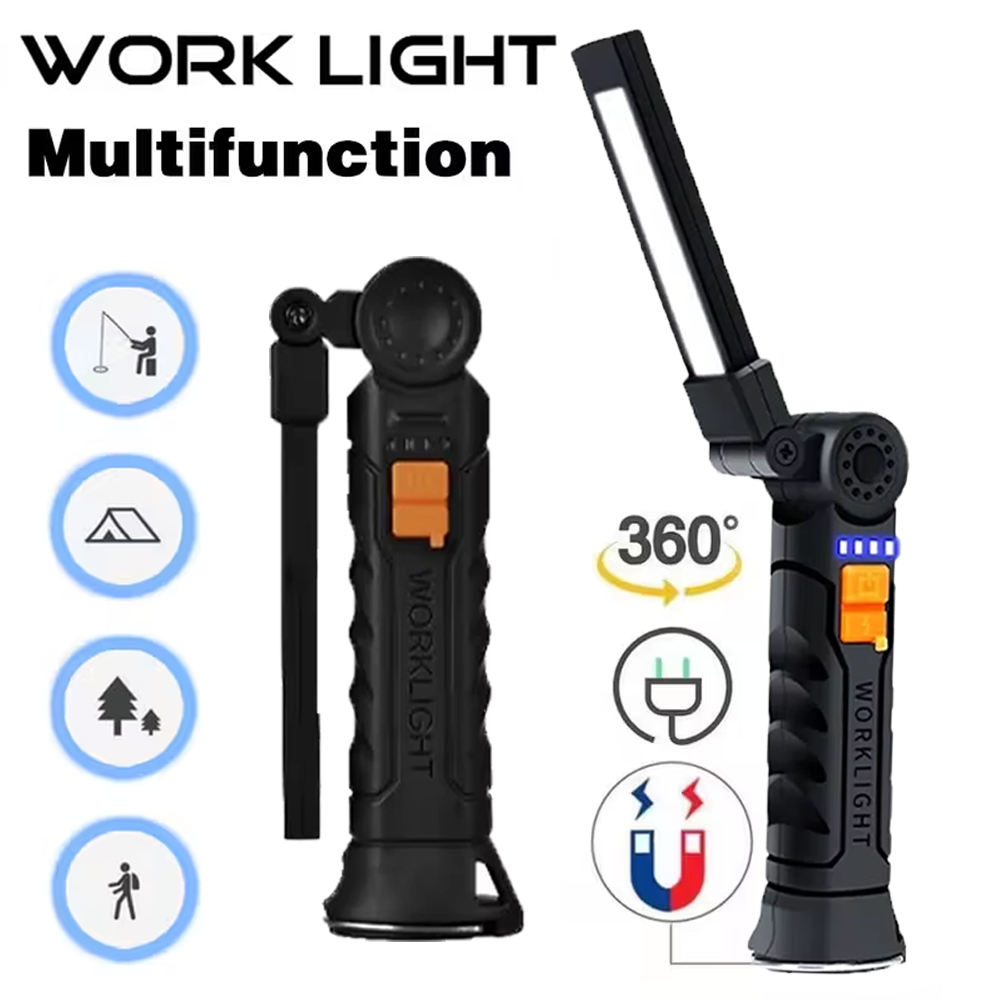 Outdoor Lighting Guide - ไฟฉาย LED แบบพกพา COB ไฟฉายแบบชาร์จไฟได้ USB