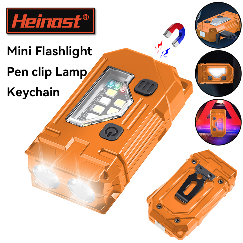 Outdoor Lighting Lumen - พวงกุญแจมินิ EDC ไฟฉายแบบชาร์จไฟได้ไฟฉายแม่เหล็ก Super Bright Pocket