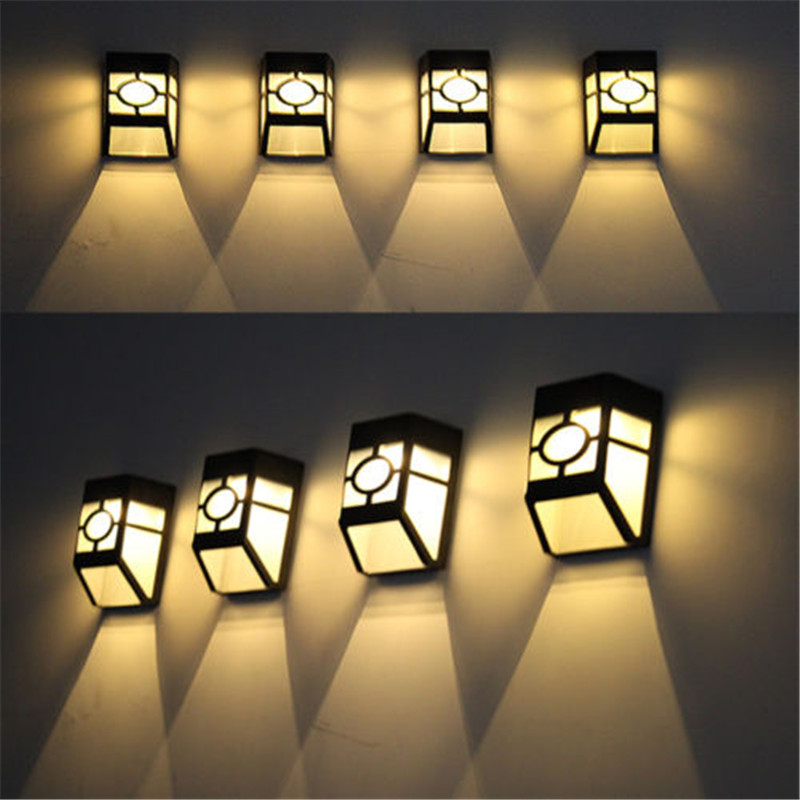 Outdoor Lighting Wall Mount - โคมไฟติดผนังพลังงานแสงอาทิตย์ไฟ LED สวนกลางแจ้งแนวนอนรั้ว Yard Lamp