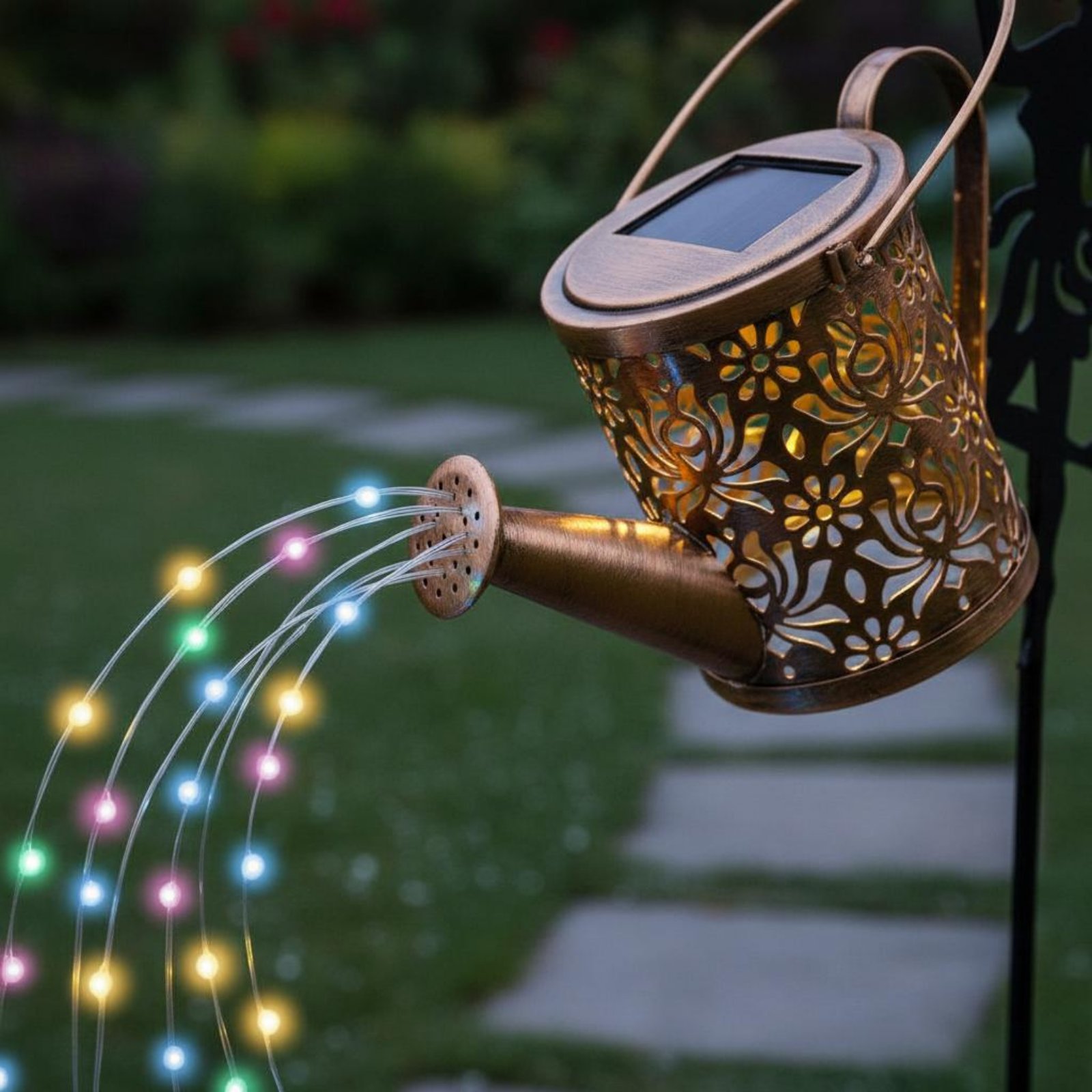 Outdoor Lighting Patio - โคมไฟรดน้ำต้นไม้รูปนางฟ้าพลังงานแสงอาทิตย์ โคมไฟฉายภาพนางฟ้า ของตกแต่งสวน ของขวัญ ไฟตกแต่งกลางแจ้งสำหรับลานบ้าน