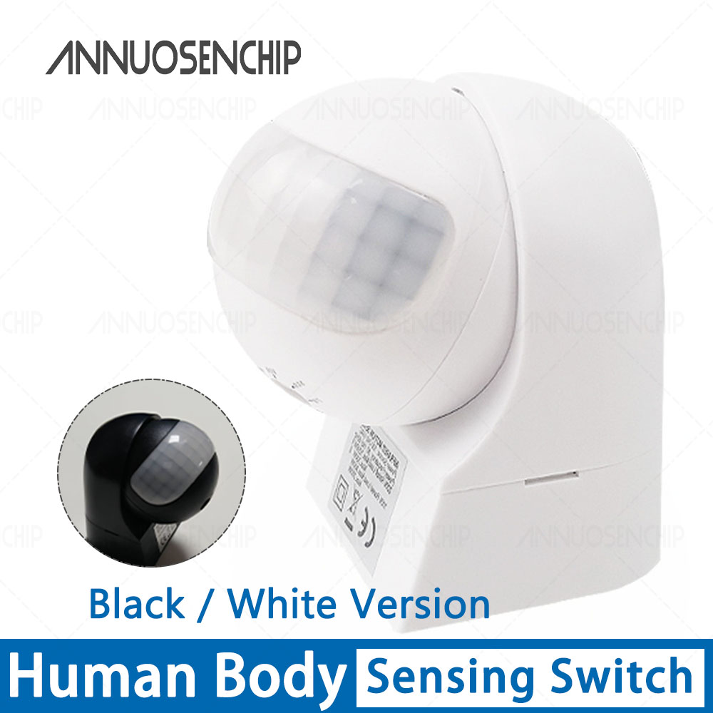 Outdoor Lighting Wall Mount - สวิตช์เซ็นเซอร์ตรวจจับความเคลื่อนไหวอินฟราเรด PIR แบบติดผนังกันน้ำกลางแจ้ง 220V, เซ็นเซอร์ตรวจจับแสงอัจฉริยะมุมกว้างแบบติดตั้งบนพื้นผิวที่ปรับได้