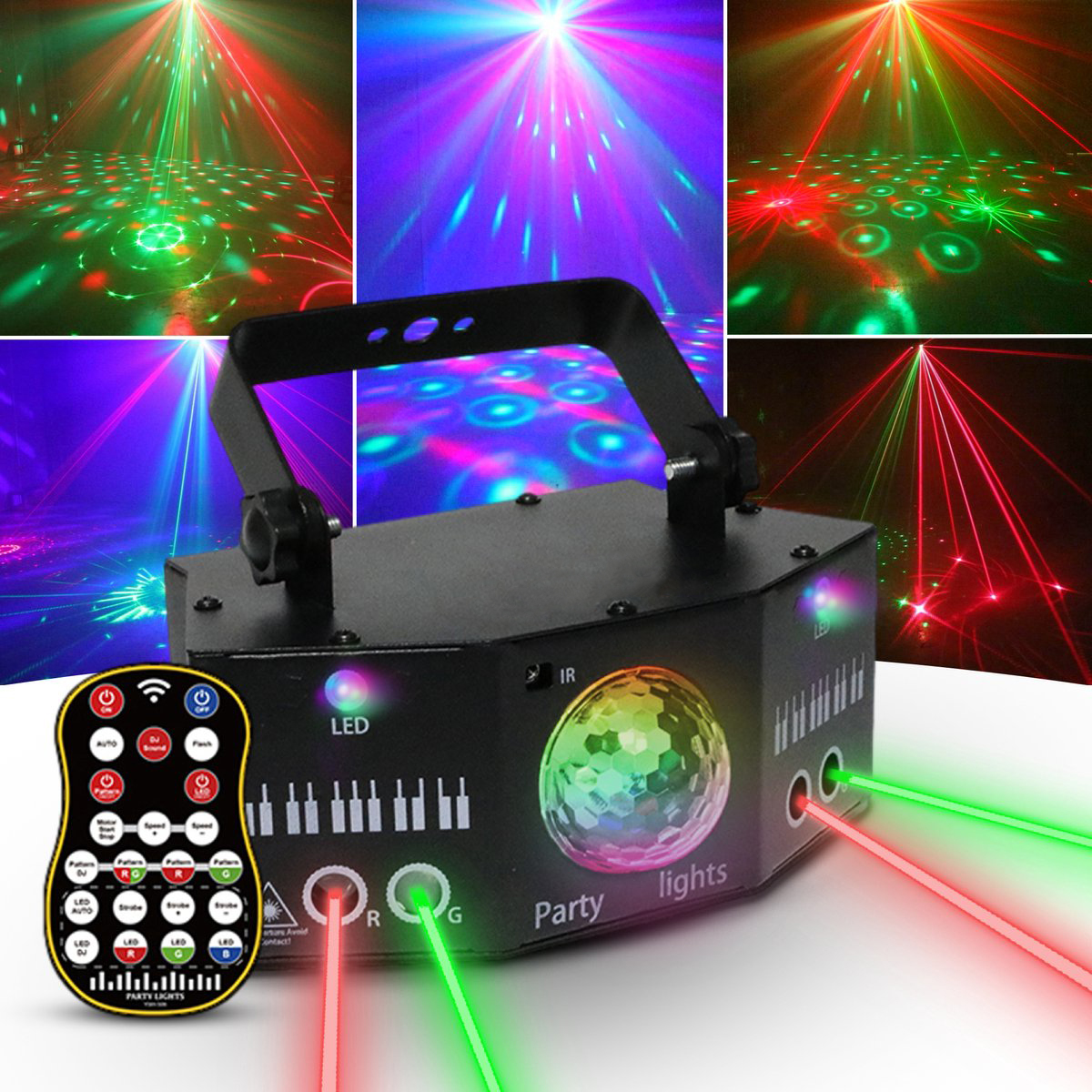 Outdoor Lighting Lamps - ไฟเลเซอร์ Wuzstar RGB LED สำหรับงานปาร์ตี้ ดิสโก้บอล