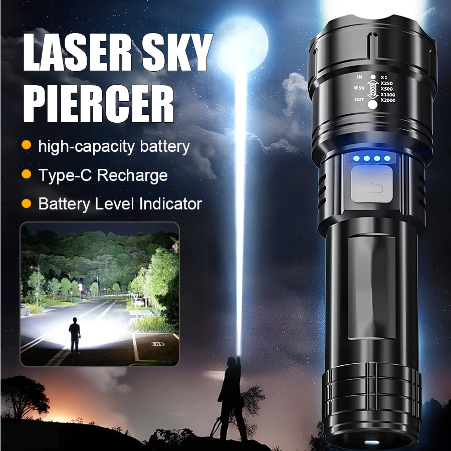 Outdoor Lighting Lumen - ไฟฉาย LED พลังงานสูง P50 แบบชาร์จ USB