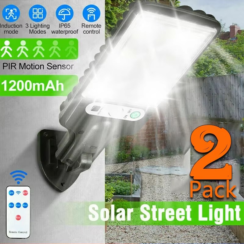 Outdoor Lighting Patio - ไฟสวนพลังงานแสงอาทิตย์กลางแจ้งพร้อมเซ็นเซอร์ตรวจจับความเคลื่อนไหวของร่างกายมนุษย์ 3 โหมด สำหรับระเบียง โรงรถ ลานบ้าน