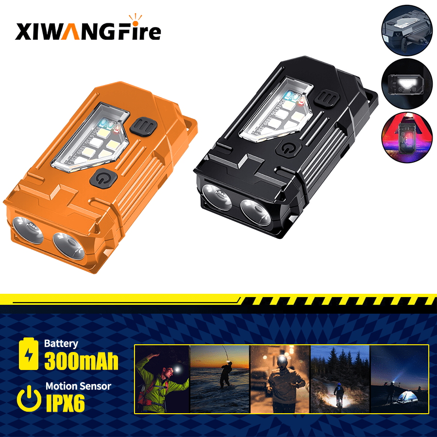 Outdoor Lighting Lumen - ไฟฉายพวงกุญแจขนาดเล็ก EDC - ไฟฉายแม่เหล็กแบบชาร์จได้พร้อมคลิปหนีบปากกาและคลิปหนีบหมวก, หลอดไฟสว่างพิเศษสำหรับกิจกรรมกลางแจ้ง/ตกปลา