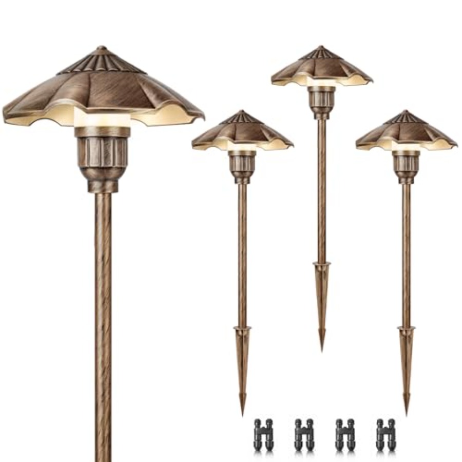 Wired Pathway Light - ไฟส่องภูมิทัศน์แรงดันต่ำ, ไฟทางเดิน 5W 2900K, ไฟสนามแบบมีสายอะลูมิเนียมกันน้ำ IP65