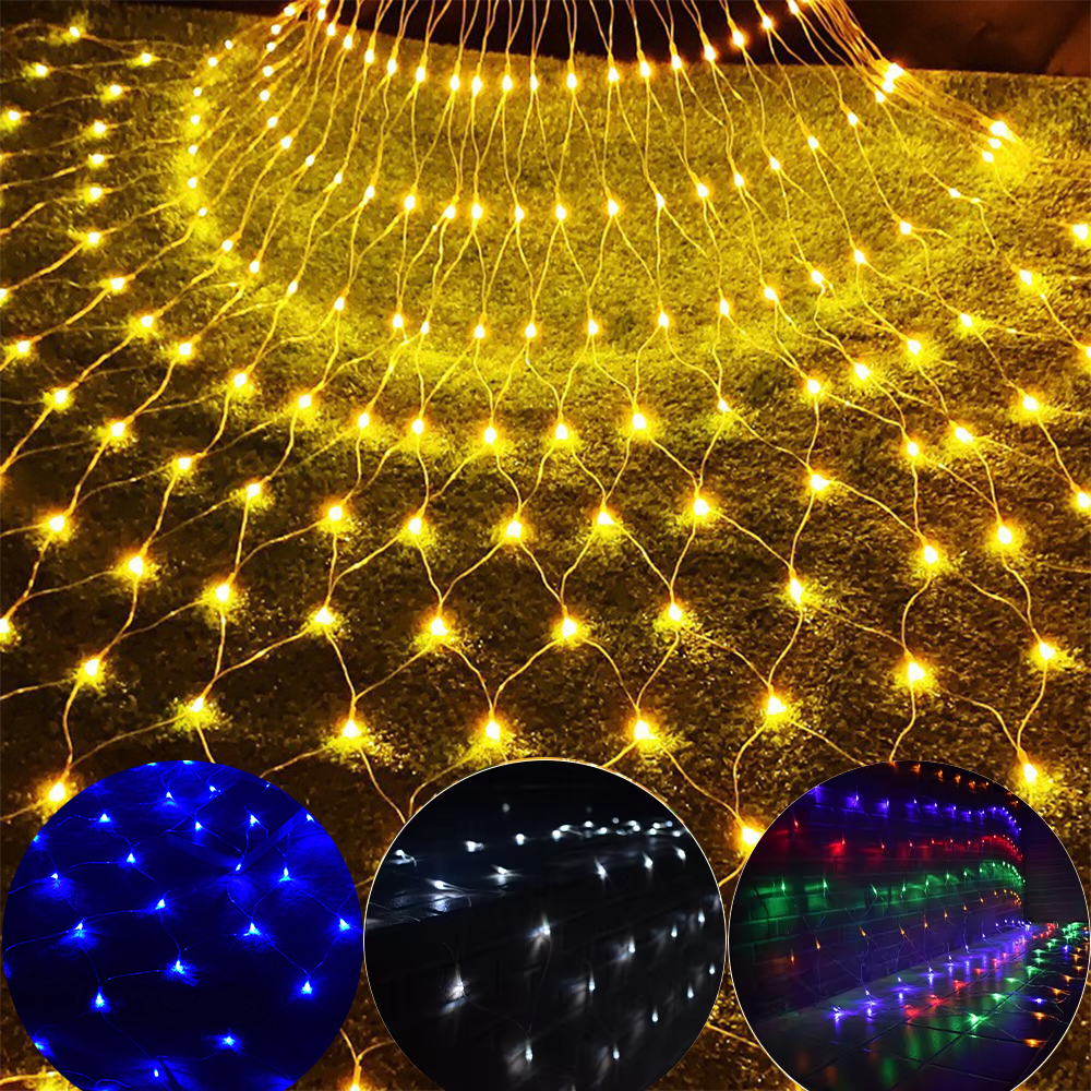 Outdoor Lighting Grid Screen - ไฟ LED ตาข่ายสำหรับตกแต่งภายนอกอาคาร แสงสีวอร์มไวท์ เหมาะสำหรับรั้วสวน ระเบียง