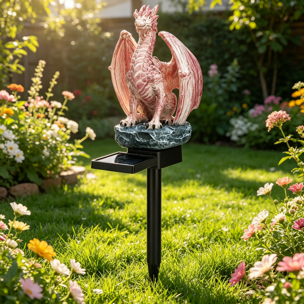 Solar Path Light - โคมไฟรูปมังกรพลังงานแสงอาทิตย์สำหรับตกแต่งสวน ไฟ LED สำหรับสนามหญ้า ลานบ้าน ทางเดิน