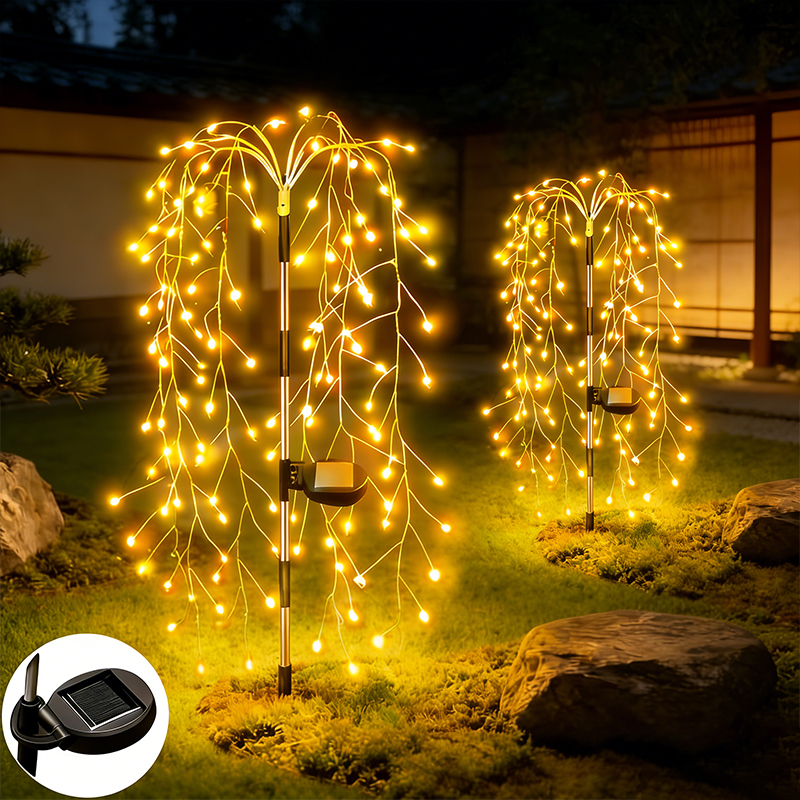 Wired Pathway Light - ไฟ LED สายไฟประดับรูปดอกไม้ไฟ พลังงานแสงอาทิตย์ สำหรับตกแต่งสวน วิลล่า