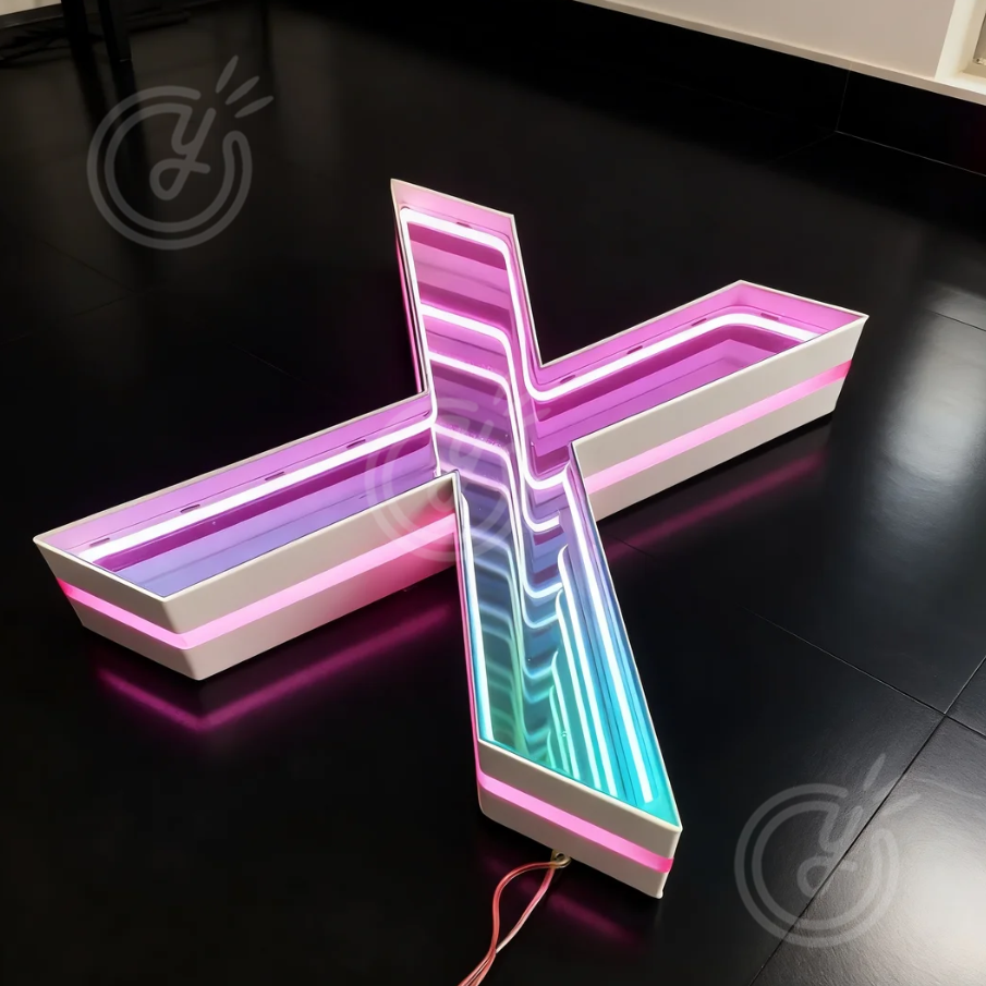 Wall Lighting Outdoor - ป้ายไฟ LED 3 มิติ แบบกำหนดเอง พร้อมกระจกอินฟินิตี้