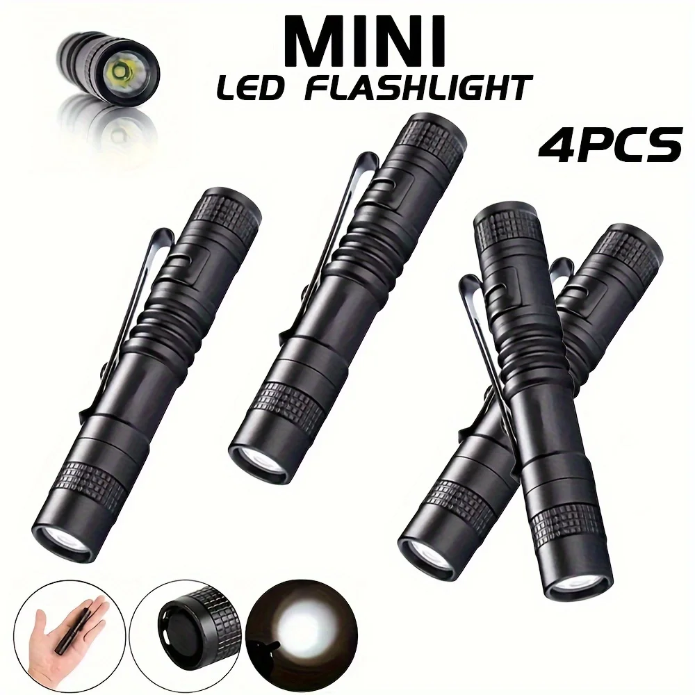 Outdoor Lighting Lumen - 1-4PCS มินิแบบพกพาไฟ LED ปากกาพ็อกเก็ตอัลตร้าไบรท์ ฮายลูเมนไฟฉายมือถือไฟฉายสำหรับตั้งแคมป์กลางแจ้งฉุกเฉิน