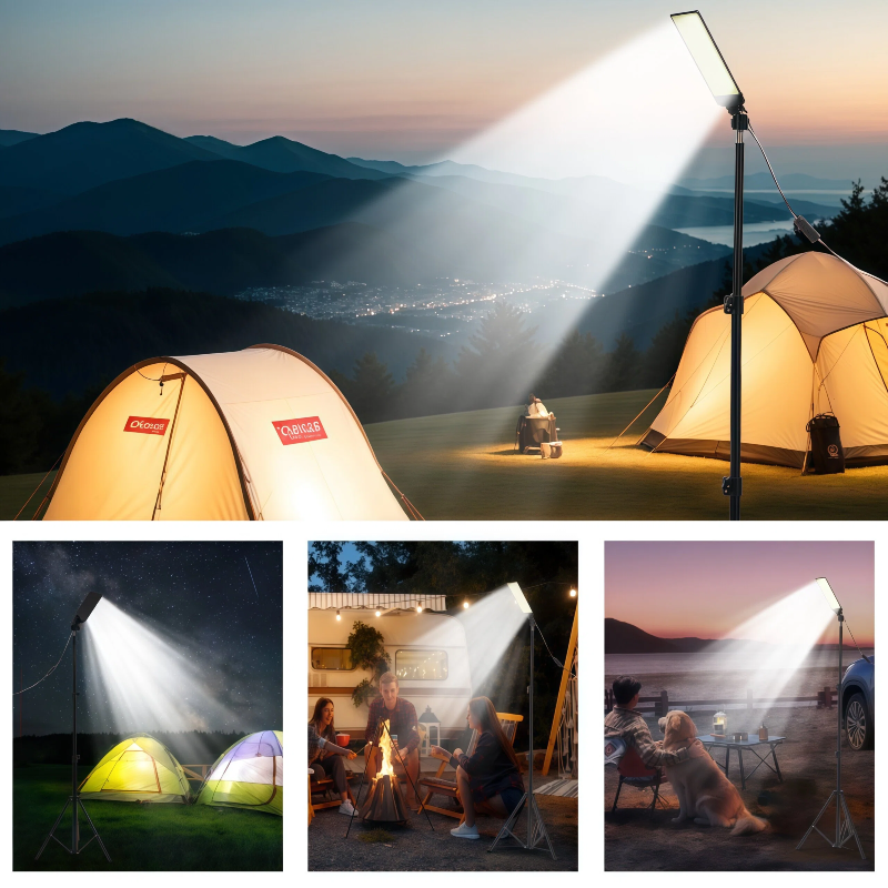 Outdoor Lighting Lamps - ไฟแคมป์ปิ้ง LED แบบยืดหดได้พร้อมขาตั้ง, ไฟพกพาแบบยืดหดได้สำหรับกิจกรรมกลางแจ้งพร้อมขาตั้ง