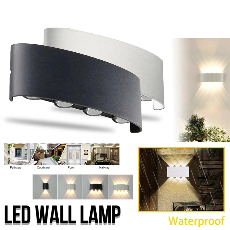 Outdoor Lighting Wall Mount - โมเดิร์น Led โคมไฟติดผนังกลางแจ้งบันไดข้างเตียง Loft Living Room