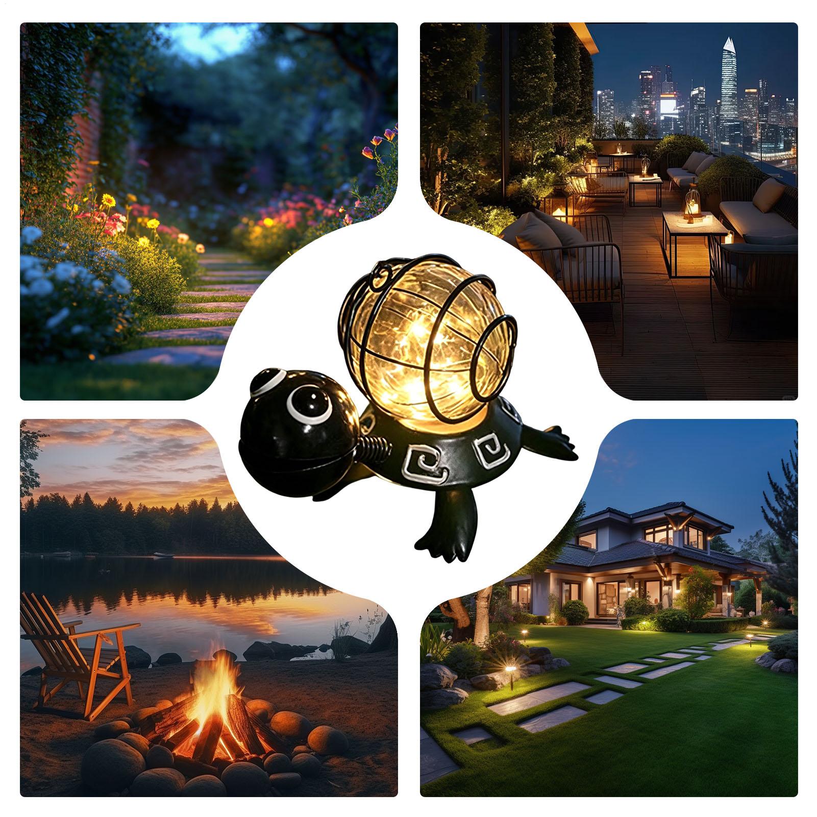 Solar Path Light - รูปปั้นเต่าพลังงานแสงอาทิตย์ ตกแต่งสวน รูปทรงเต่า ทำจากโลหะ กันน้ำ ใช้พลังงานแสงอาทิตย์