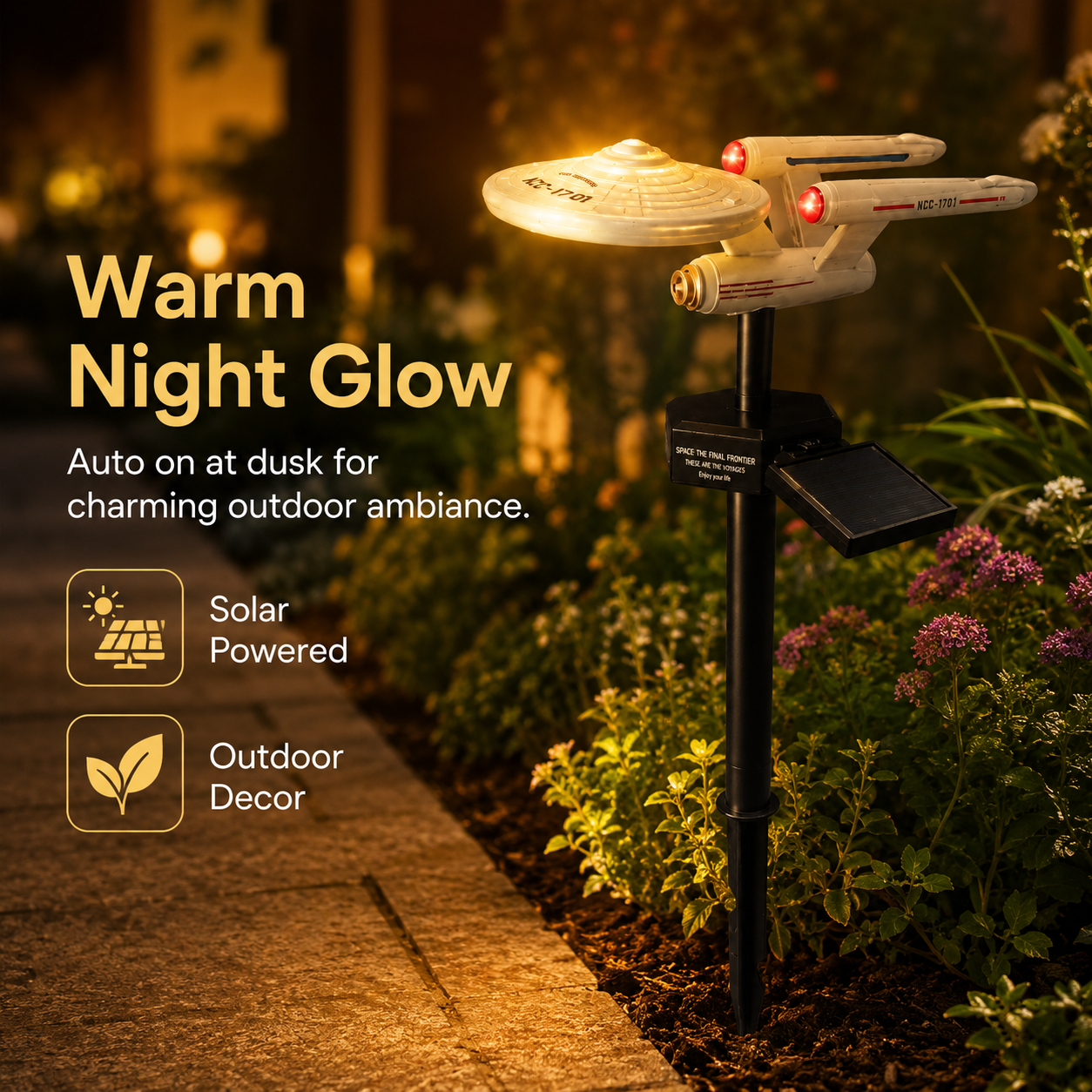 ไฟสวนรูปยานอวกาศ USS Solar จาก - Solar Path Light บทวิจารณ์และราคา