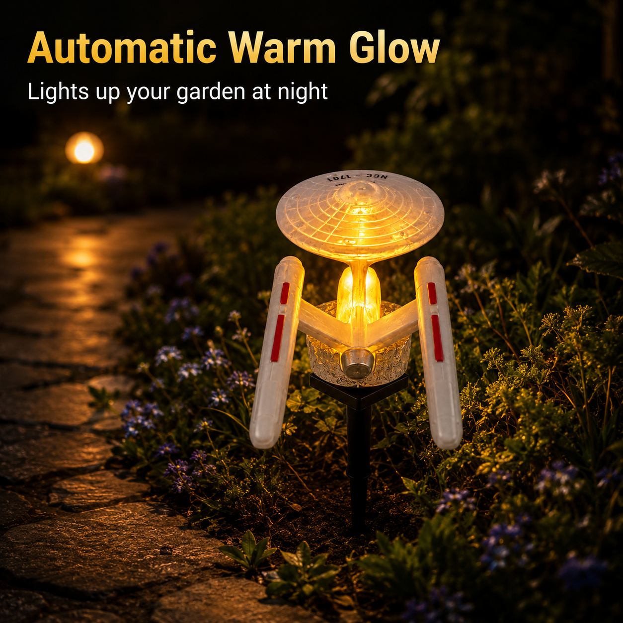 ไฟสวนรูปยานอวกาศ USS Solar จาก - Solar Path Light บทวิจารณ์และราคา