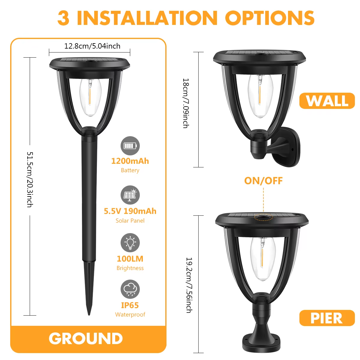 โคมไฟพลังงานแสงอาทิตย์สำหรับภา - Outdoor Lighting Wall Mount บทวิจารณ์และราคา