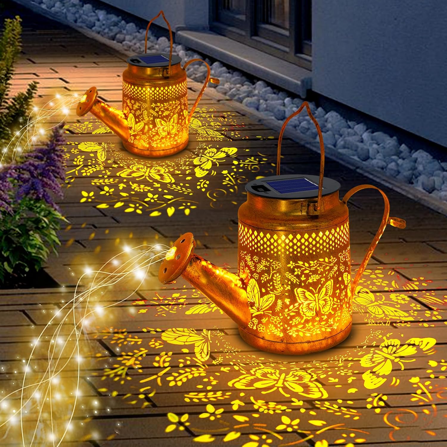 ชุดไฟรูปทรงบัวรดน้ำพลังงานแสงอ - Outdoor Lighting For Backyard บทวิจารณ์และราคา