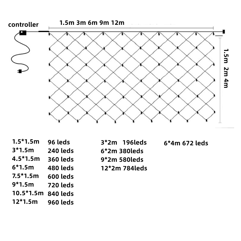 ไฟ LED ตาข่าย 3M/6M/12M ไฟประด - Outdoor Lighting Grid Screen บทวิจารณ์และราคา