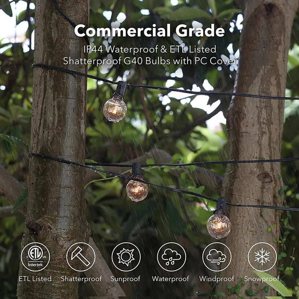 8M/15M G40 ไฟประดับทรงกลม 25 ห - Outdoor Lighting For Backyard บทวิจารณ์และราคา