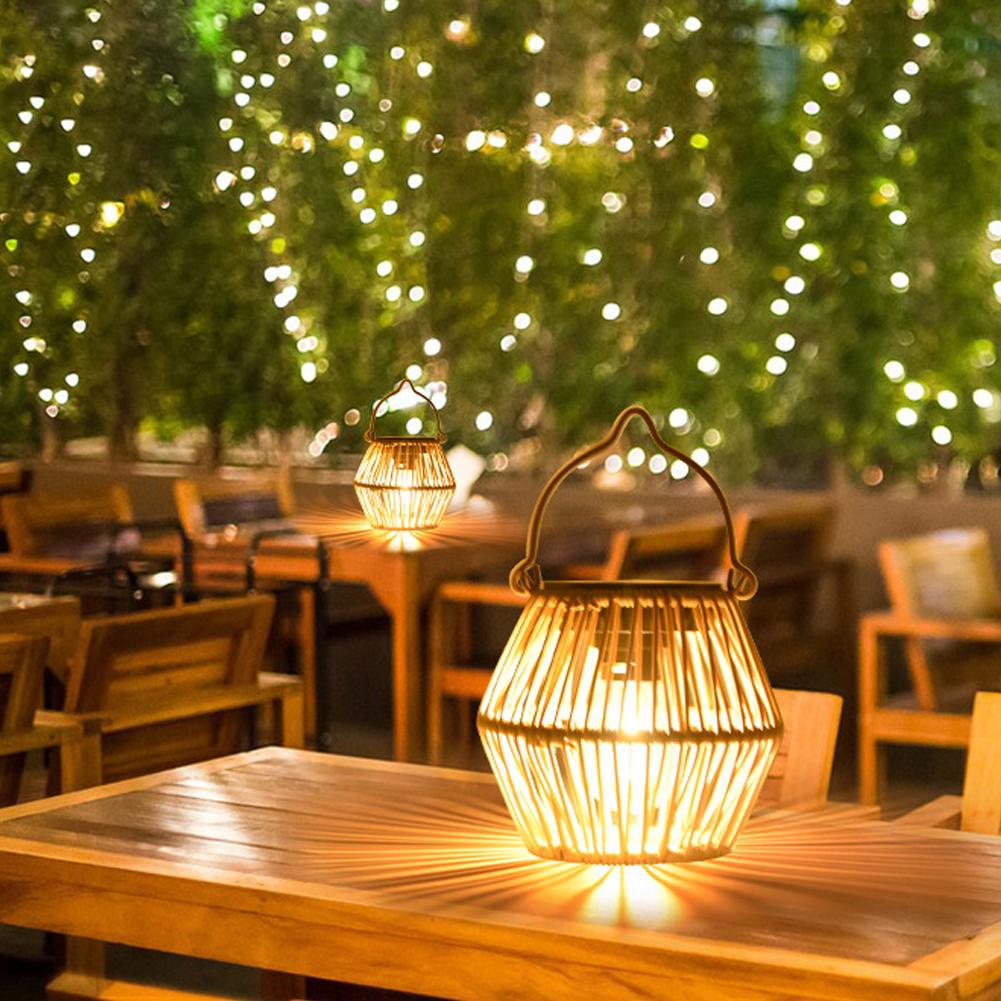 โคมไฟโซลาร์หวายกันน้ำ IP65 สำห - Outdoor Lighting For Backyard บทวิจารณ์และราคา