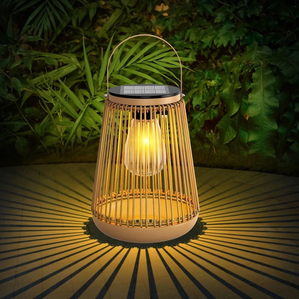โคมไฟโซลาร์หวายกันน้ำ IP65 สำห - Outdoor Lighting For Backyard บทวิจารณ์และราคา