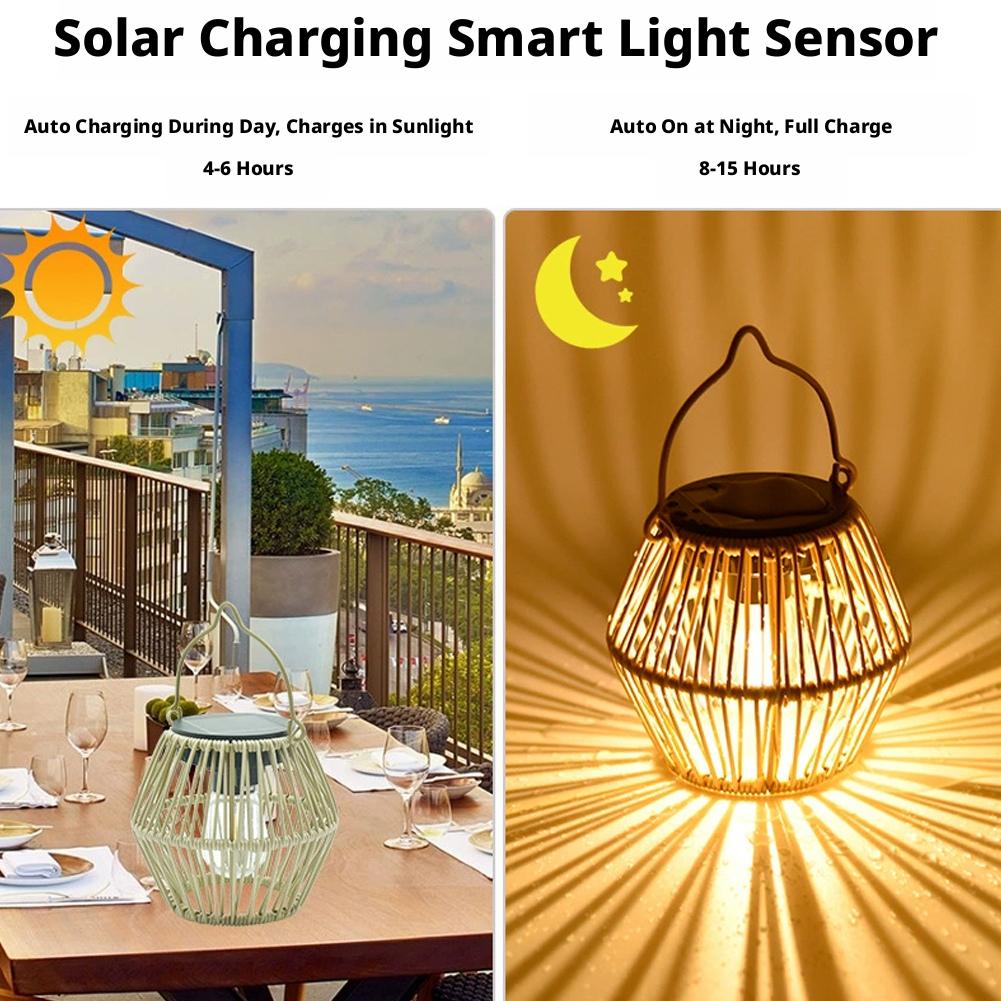โคมไฟโซลาร์หวายกันน้ำ IP65 สำห - Outdoor Lighting For Backyard บทวิจารณ์และราคา