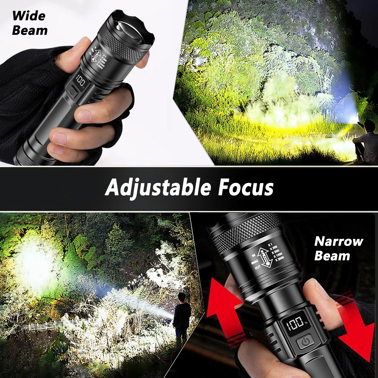 ไฟฉาย LED Ultra Bright 2000LM  - Outdoor Lighting Lumen บทวิจารณ์และราคา