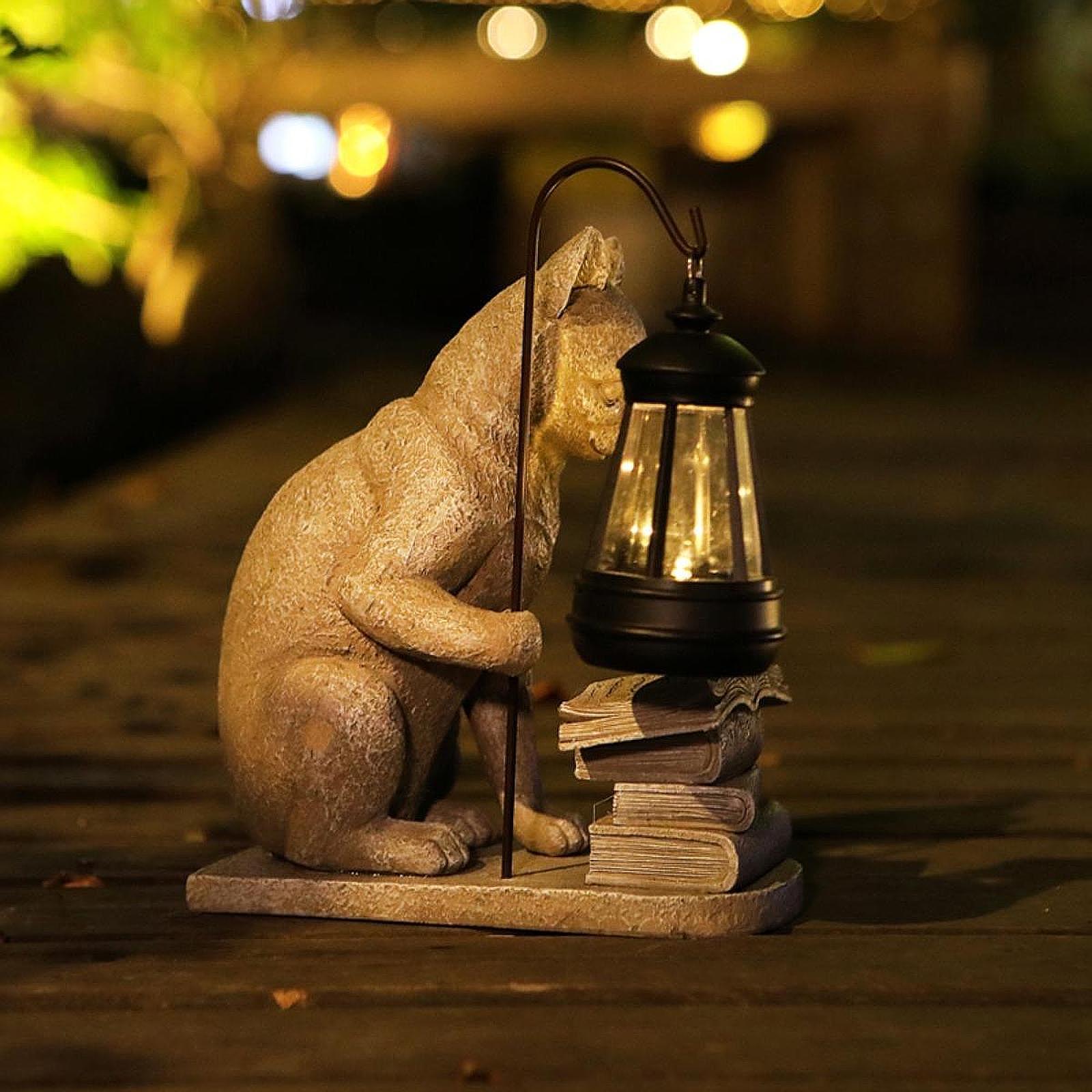 รูปปั้นแมวพลังงานแสงอาทิตย์ขนา - Solar Path Light บทวิจารณ์และราคา