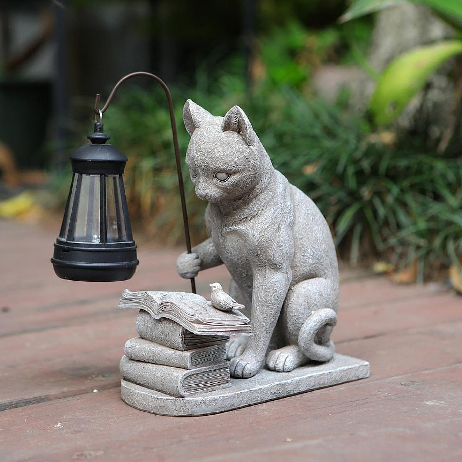 รูปปั้นแมวพลังงานแสงอาทิตย์ขนา - Solar Path Light บทวิจารณ์และราคา