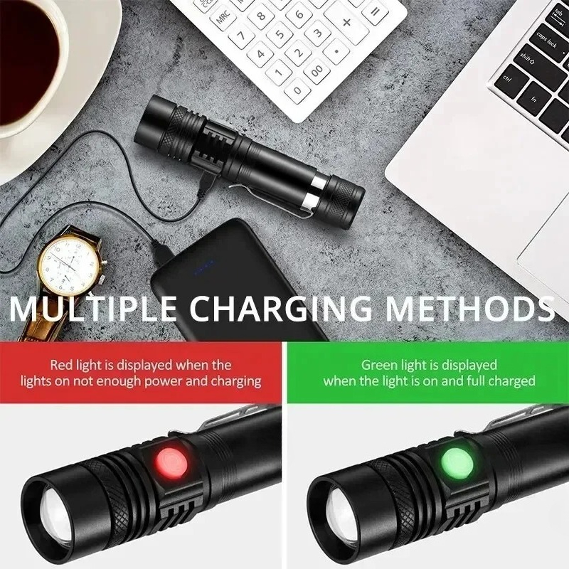 ไฟฉาย LED T6 แบบชาร์จไฟได้, ไฟ - Outdoor Lighting Lumen บทวิจารณ์และราคา