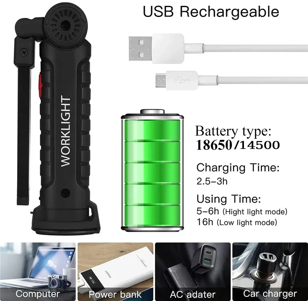 ไฟฉาย LED COB แบบชาร์จไฟได้ผ่า - Outdoor Lighting Lumen บทวิจารณ์และราคา