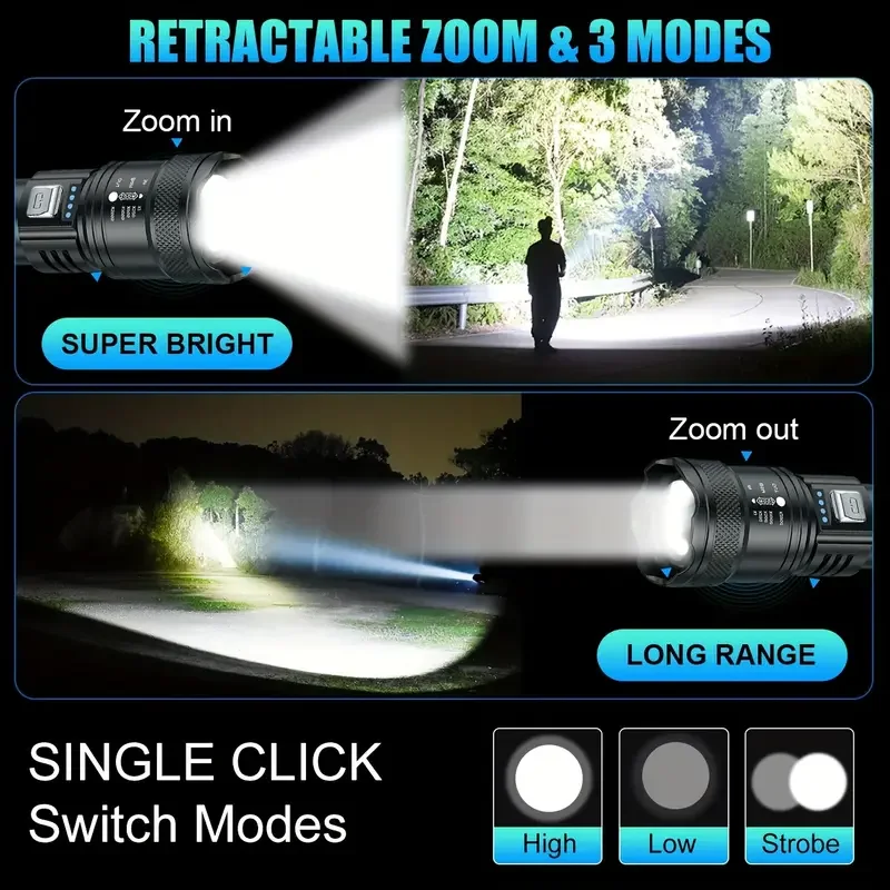ไฟฉาย LED ยุทธวิธี 2000LM ชาร์ - Outdoor Lighting Lumen บทวิจารณ์และราคา